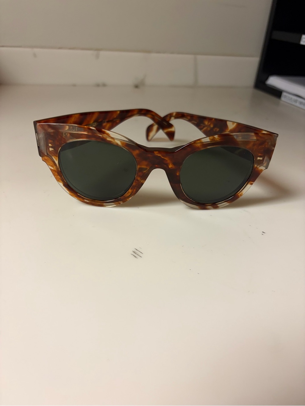 Celine CL4004IN Tortoiseshell Brown Cat-Eye Sunglasses - Picture 1 of 3